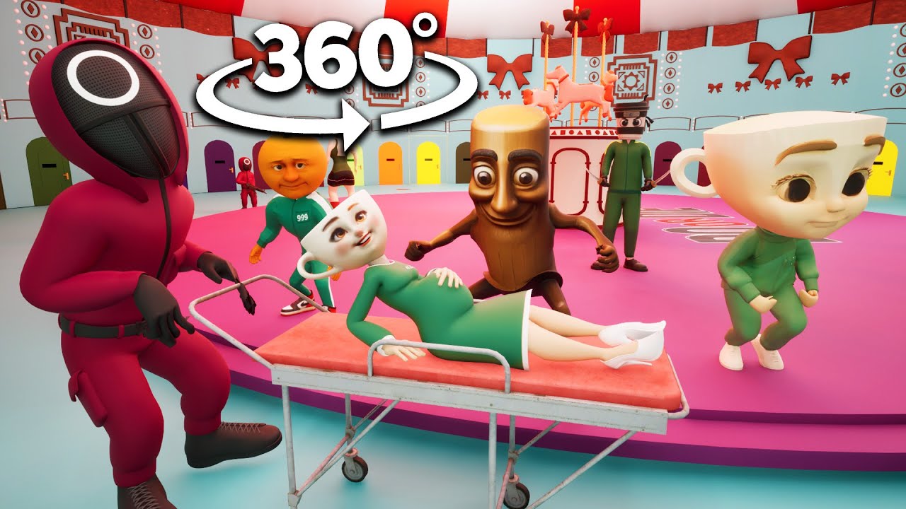360° - Ballerina Cappuccina Gives Birth In Mingle Squid Game | 8K VR