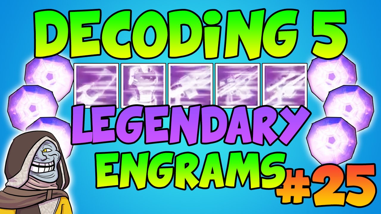 Destiny: 5 Legendary Engram Opening #25 (Legendary Engram Opening) Cryptarch Decoding Gameplay
