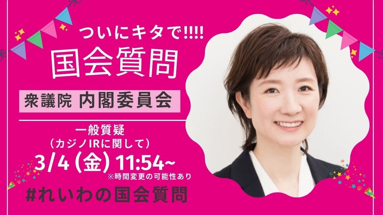 大石あきこの国会質問！衆議院・内閣委員会 カジノIRについて （2022年3月4日）
