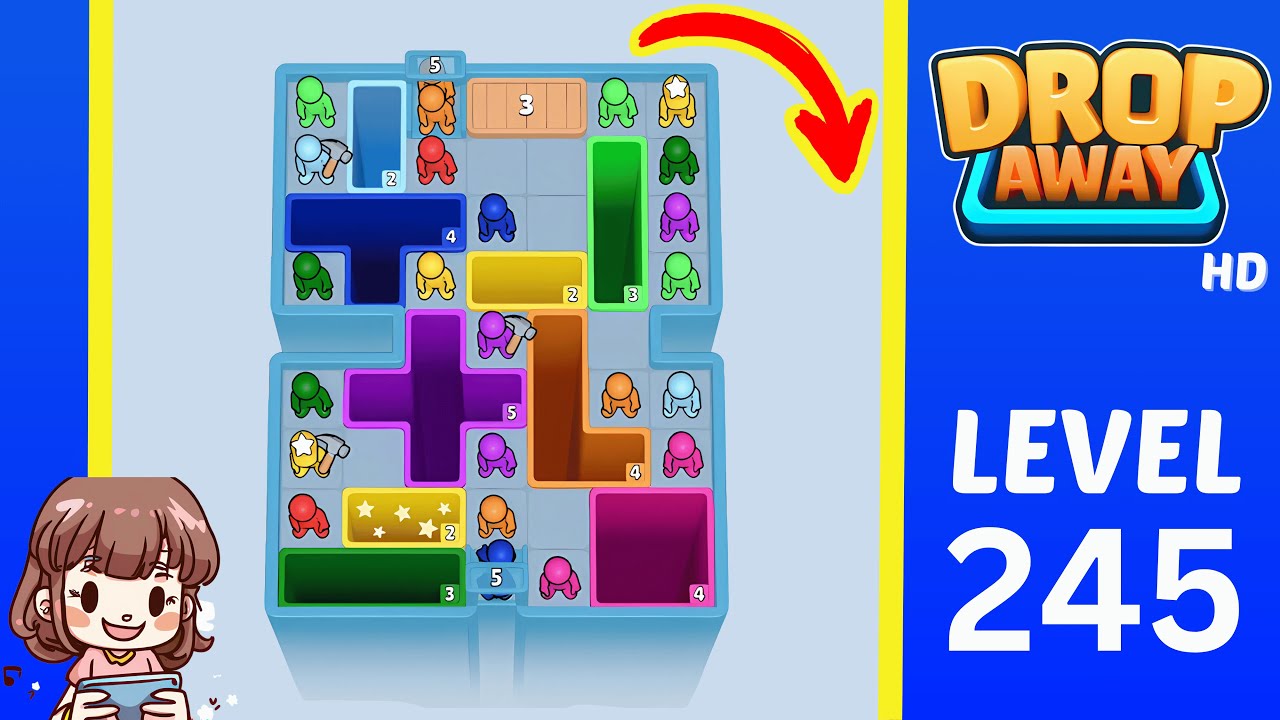 Drop Away Level 245 Solution Walkthrough
