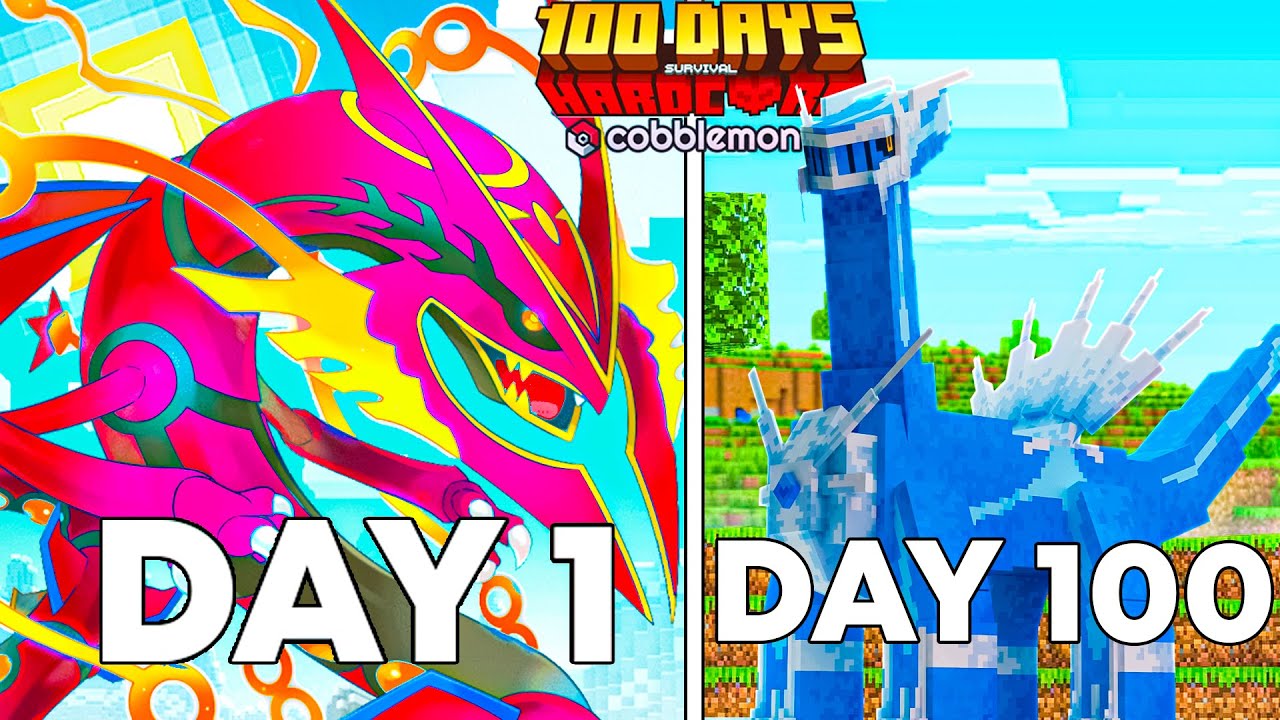 I Survived 100 Days with Mysterious Rayquaza the MOST POWERFUL Pokemon in Cobblemon