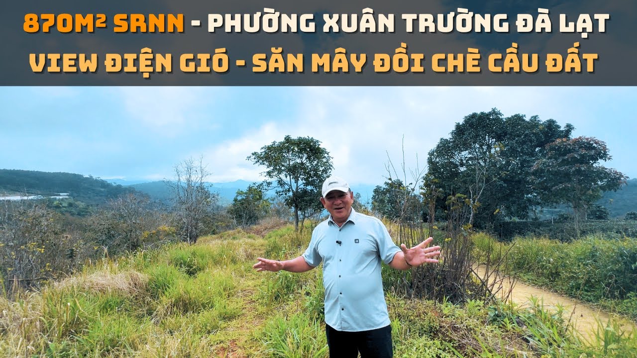 Bán lô đất 870m² SRNN view điện gió, săn mây đồi chè Cầu Đất, vị trí phường Xuân Trường Đà Lạt