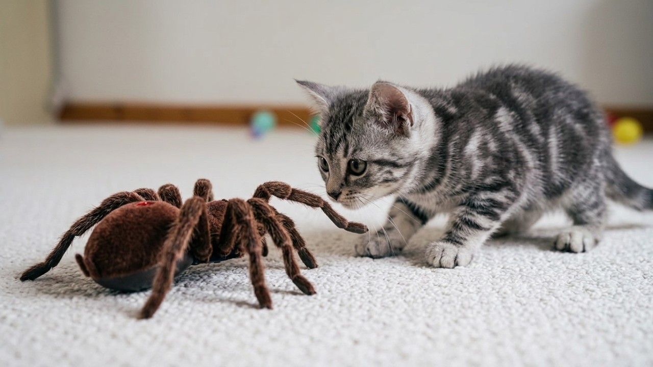 Kitten Vs Giant Spider (Tarantula) RC