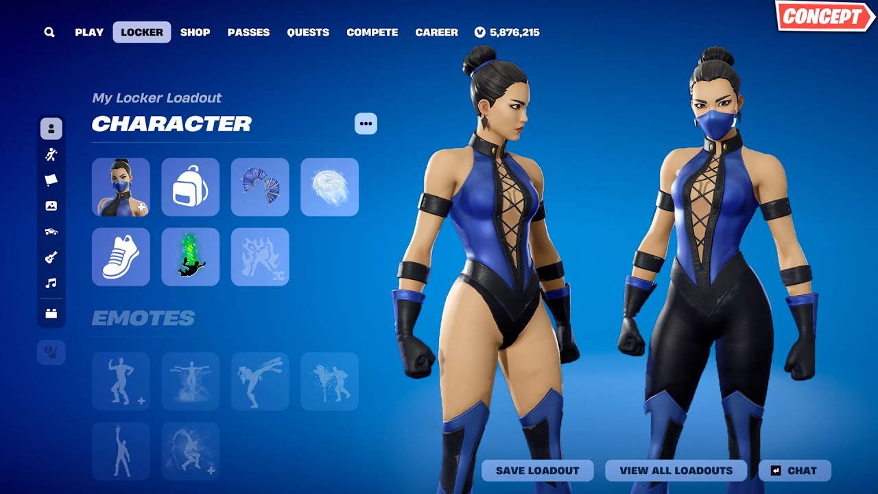 Fortnite Mortal Kombat KITANA but with More Styles (Concept Showcase)