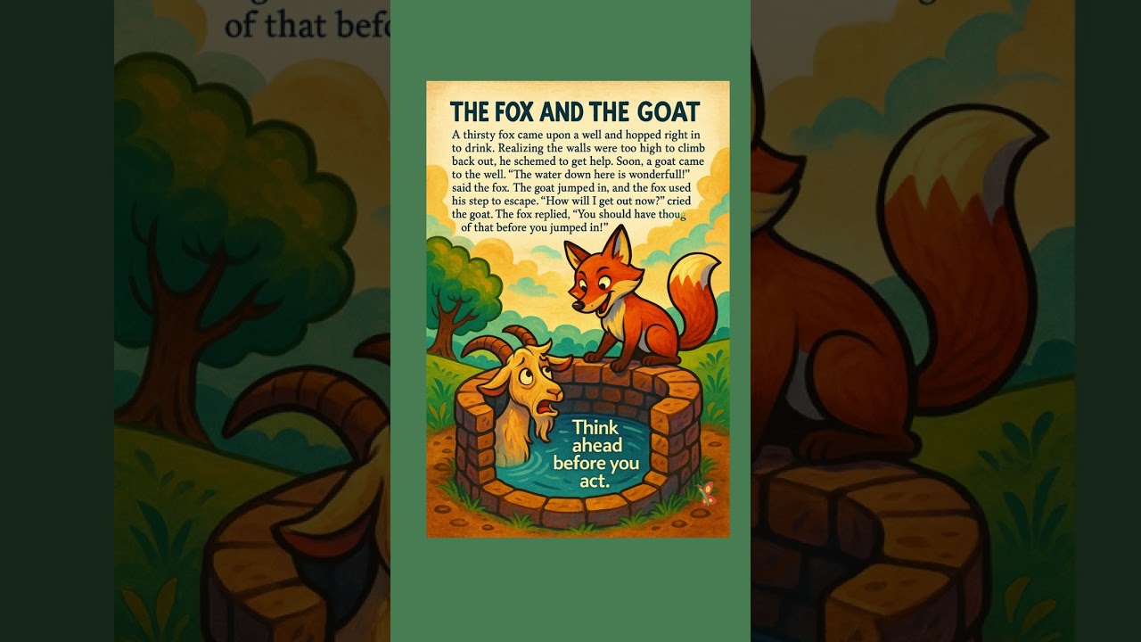The Fox and The Goat | A Fable in English | Learn to Think Ahead #EnglishStory #LearnEnglish