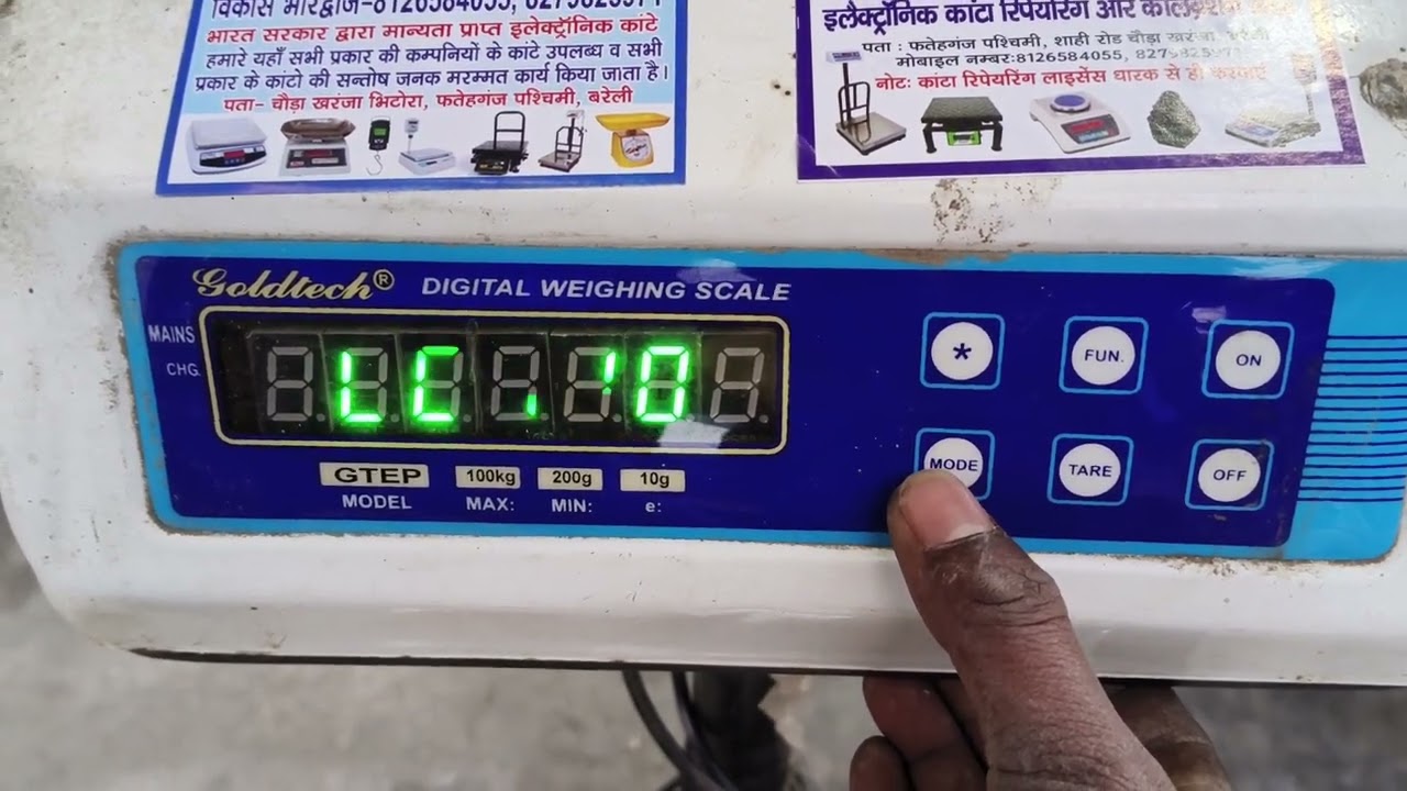 goldtech 100kg electronic balence internal programming