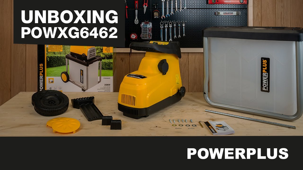 POWERPLUS - D&eacute;ballage du POWXG6462 broyeur de v&eacute;g&eacute;taux