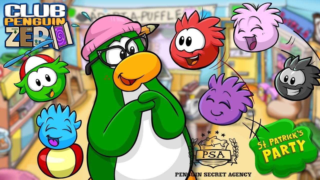 PUFFLES ARE HERE! 🐾PSA MISSION 1 & ST PATRICK EVENT 🍀 | CLUB PENGUIN ZERO