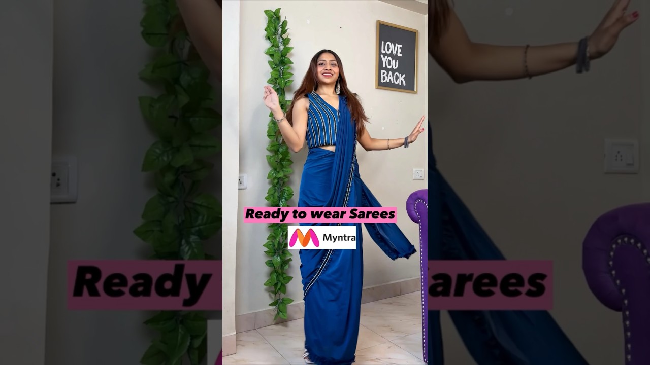 Myntra Ready to wear Farewell party sarees #saree #readytowear #myntrahaul #farewellsaree #shorts