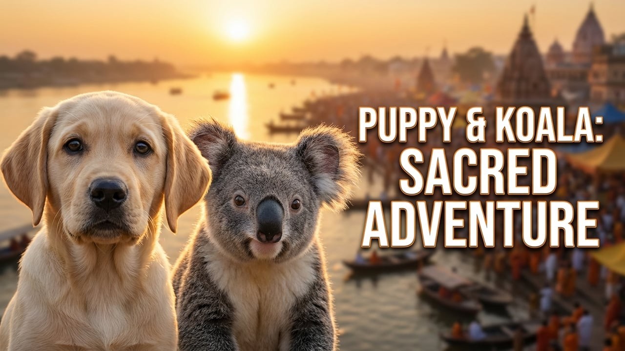 ✨Puppy & Koala Explore the Maha Kumbh Mela 🐶🐨 | A Sacred Cultural Adventure