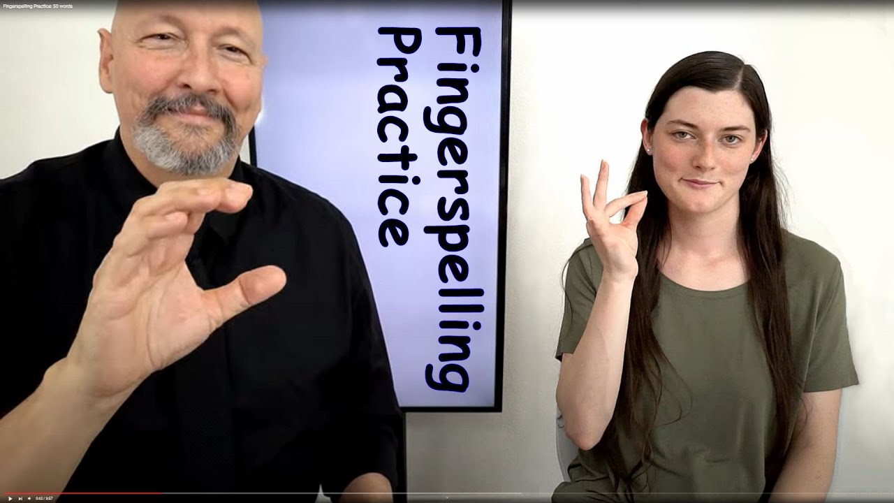 Fingerspelling Practice: 50 words (Speed: Advanced) With signed answers (or turn on the captions).