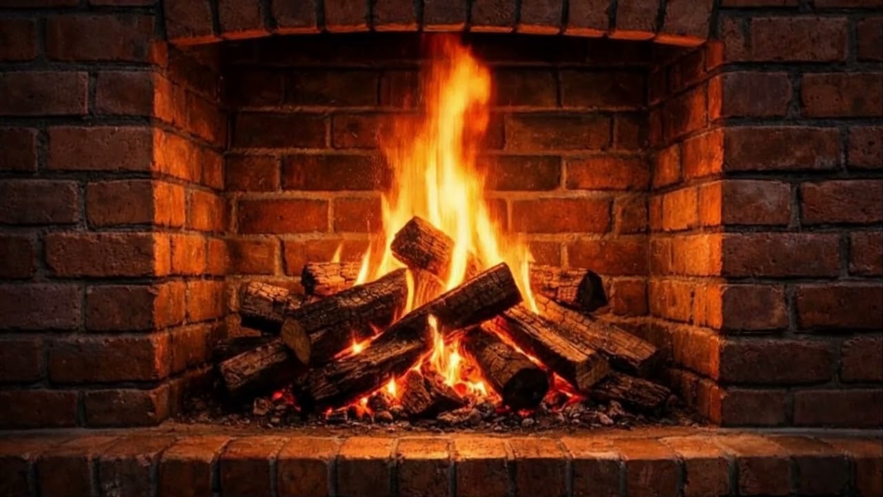 Calm Fireplace Flames | Brick Fireplace | Deep Relaxation