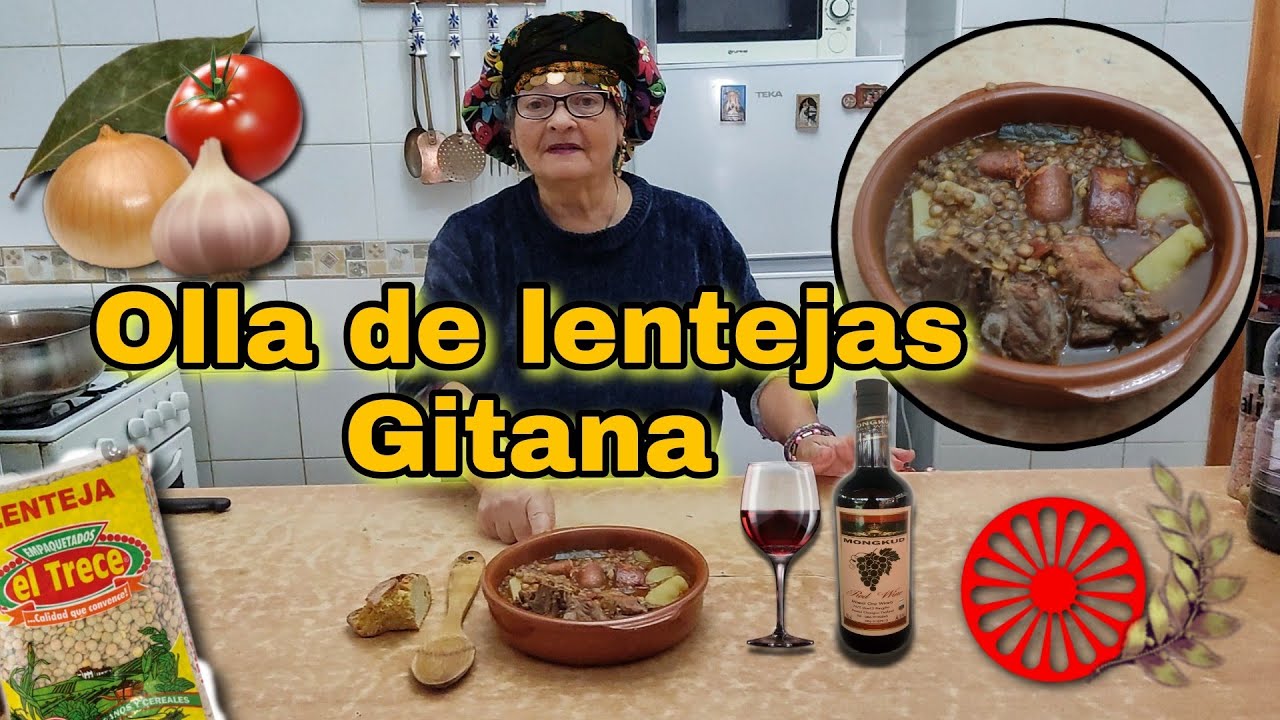 OLLA DE LENTEJAS GITANA  RECETA fácil estilo ABUELA muy RICAS y NUTRITIVAS