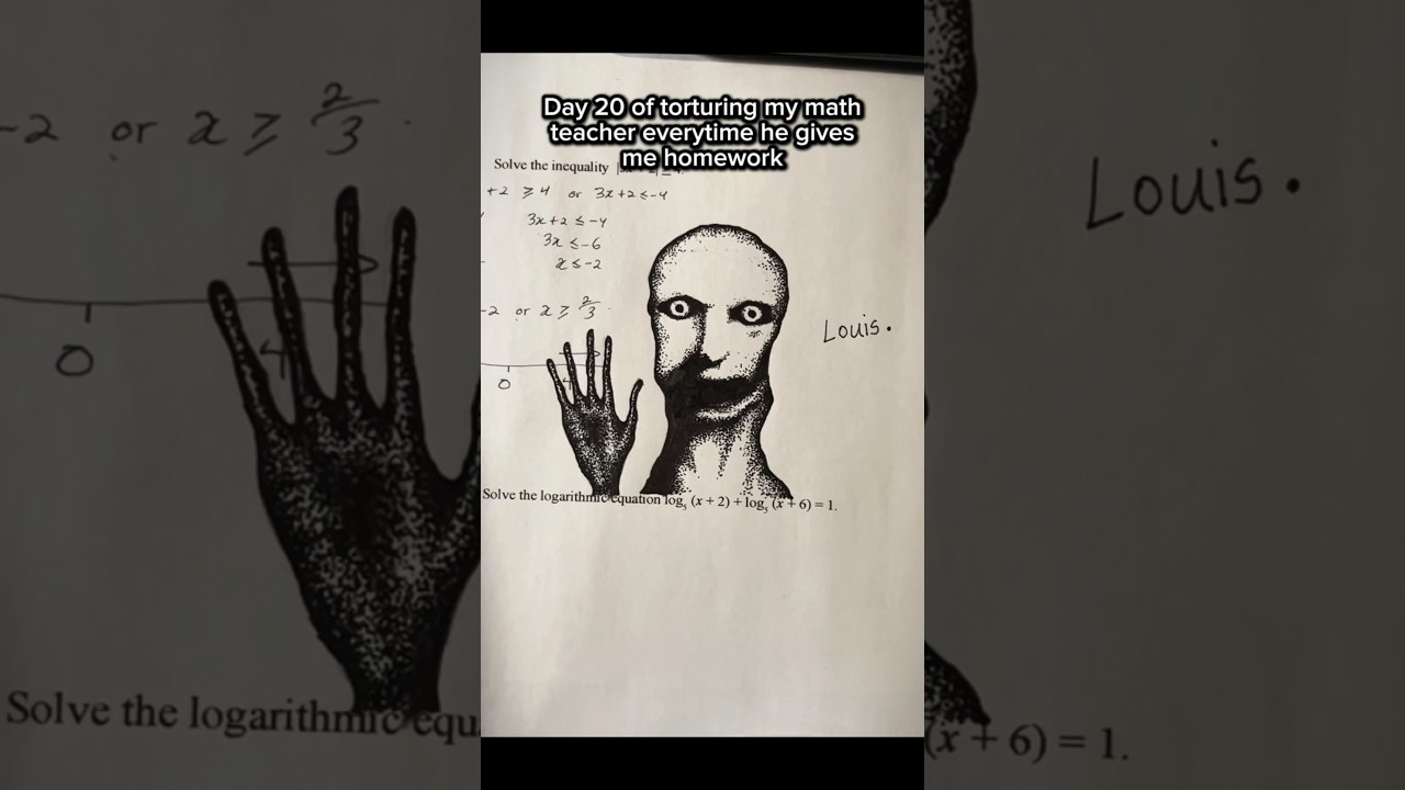 day 20 of torturing my math teacher everytime he gives me homework. #art #horror #drawing #shorts