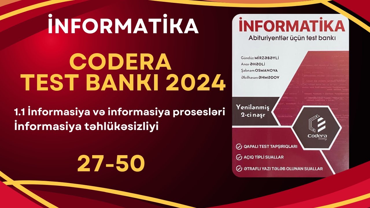 Codera 1.1 Informasiya və informasiya prosesləri 26-50