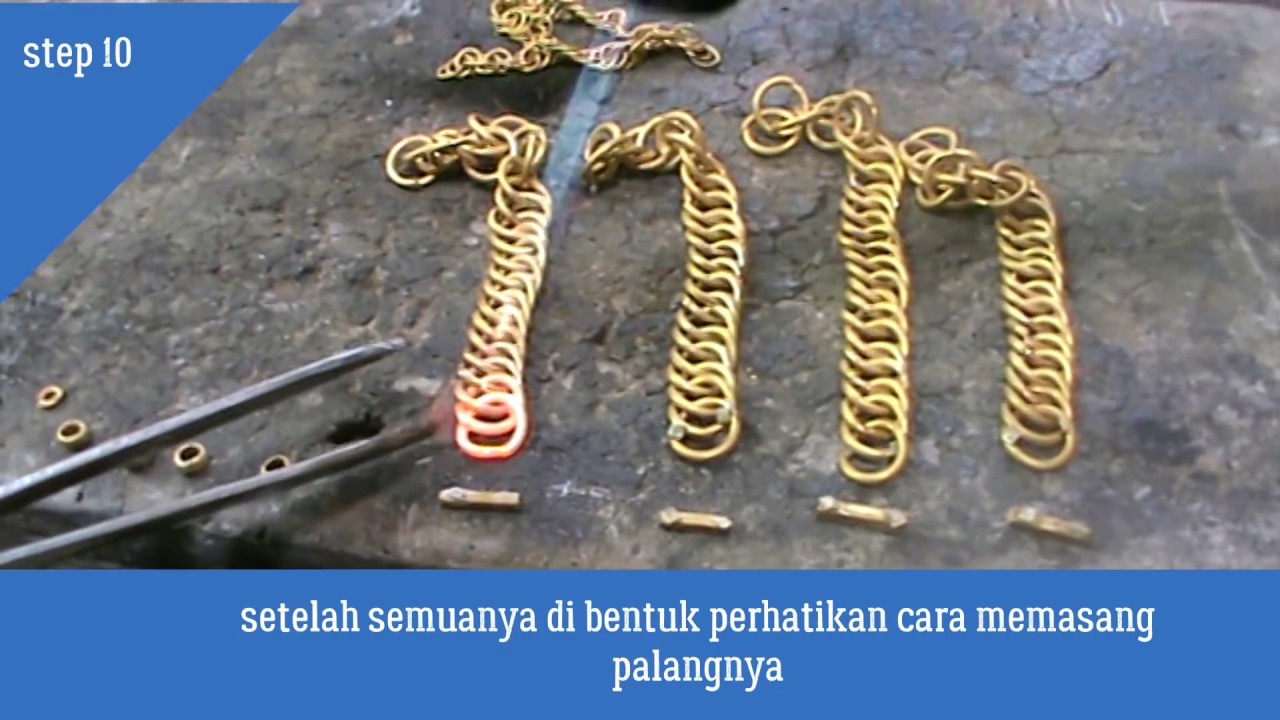 cara membuat gelang 10 emas secara manual