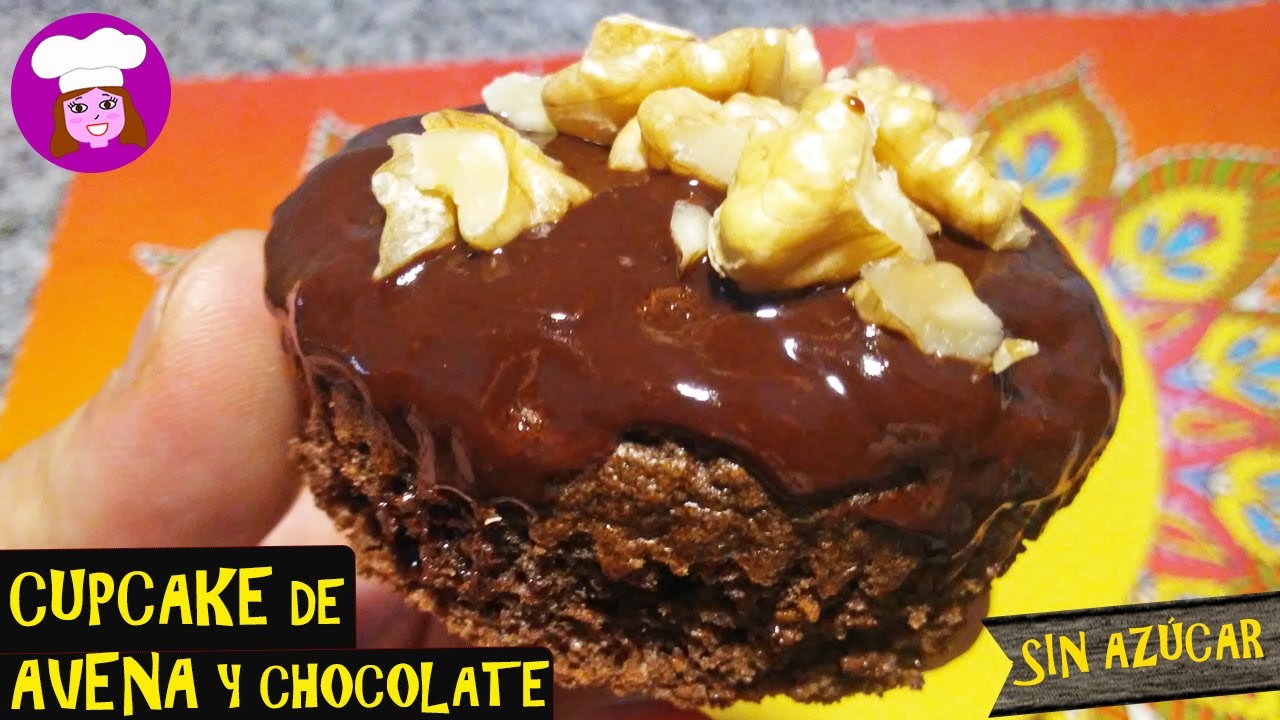 Cupcakes | Magdalenas | Muffins de avena y chocolate, muy fácil y rápido, sin azucar, nutritivos