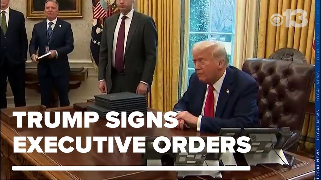 President Trump signs executive orders in the Oval Office