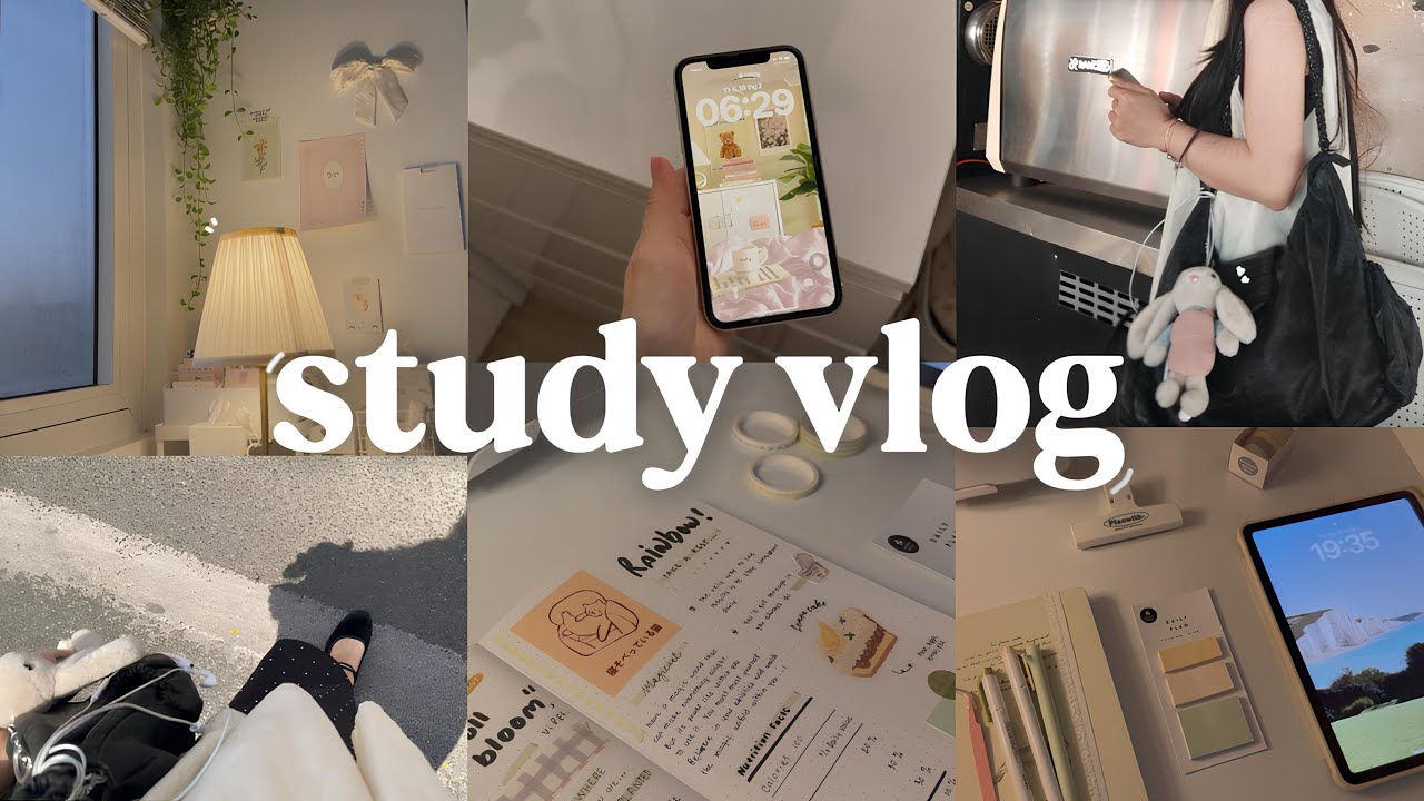 STUDY VLOG | productive day, studying, coffee shop, motivation ˚ ༘