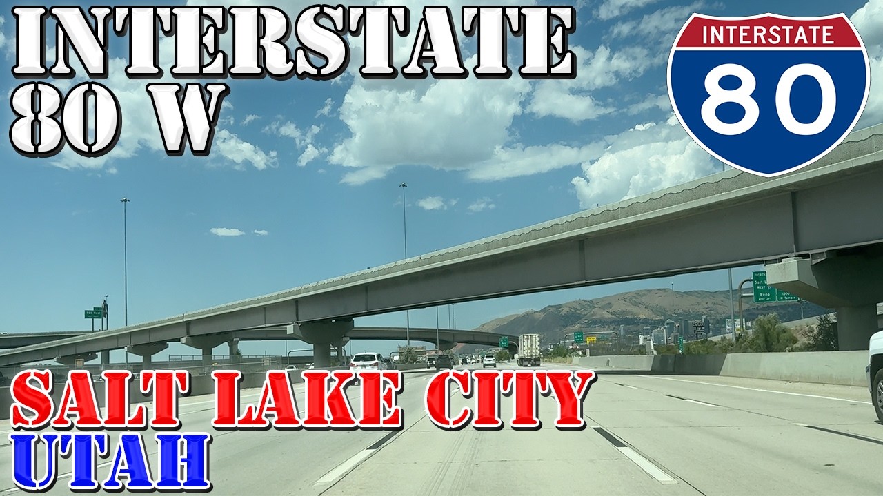 I-80 West - Salt Lake City - Utah - 4K Highway Drive