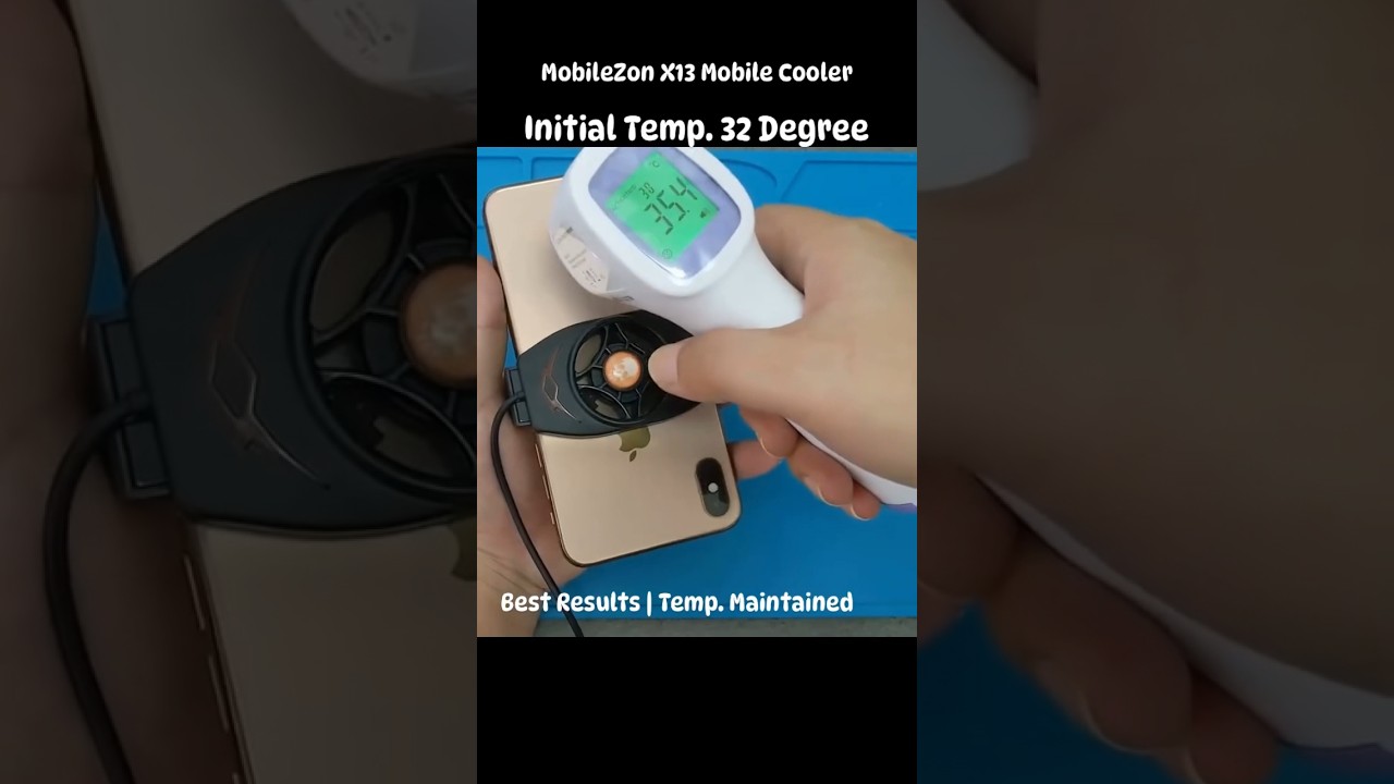 Temp.🔥Test | MobileZon X13 Mobile Phone Cooler Radiator Cooling Fan For Gaming #shorts #shortsvideo