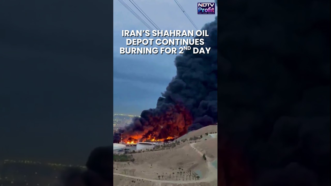 After Overnight US-Israel Strikes, Tehran's Largest Oil Depot Continues To Burn