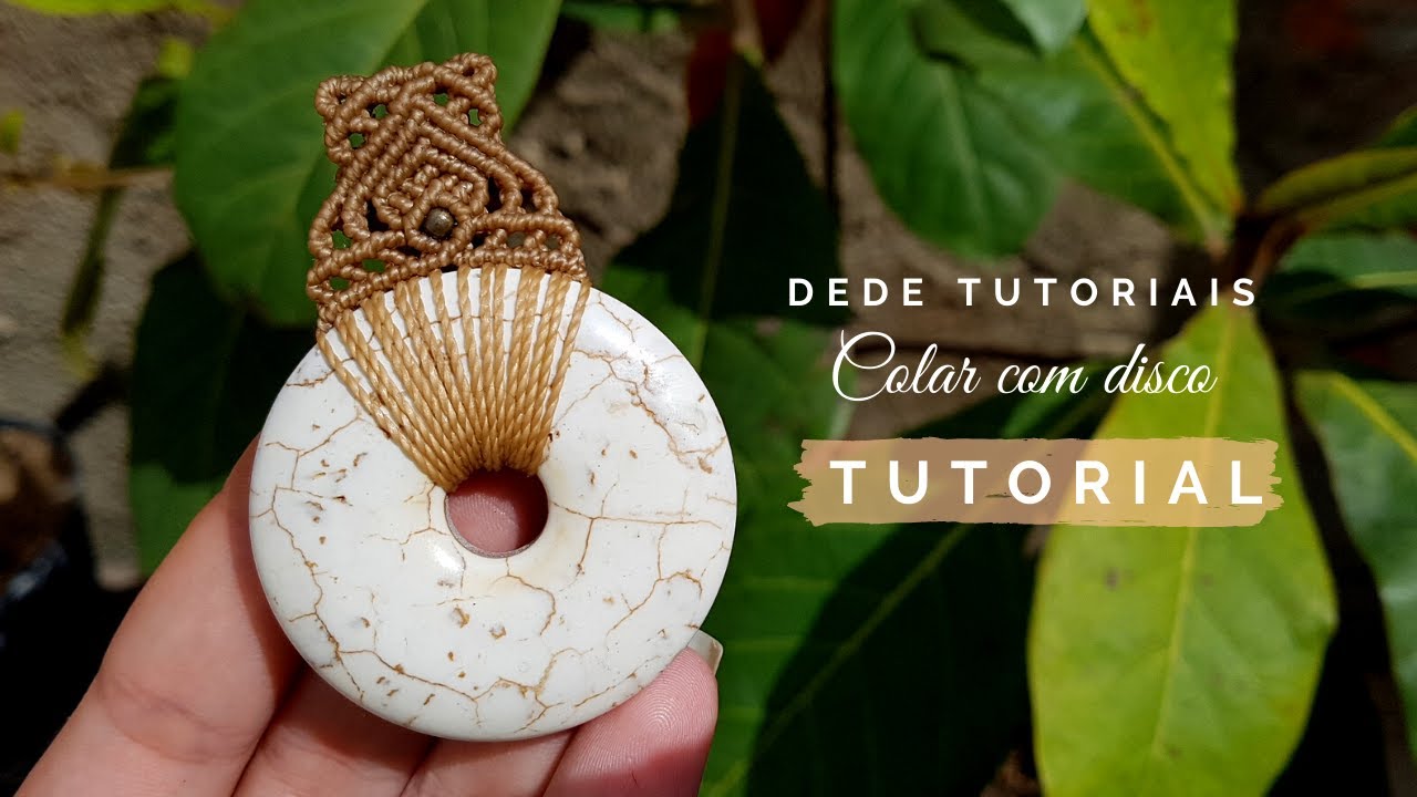 Dede Tutoriais | Como fazer um colar com disco de howlita #327