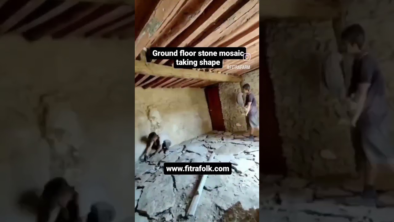 Lime Stone Mosaic Floor Building Time Lapse #stonefloor #flooring #stonebuilding #renovation