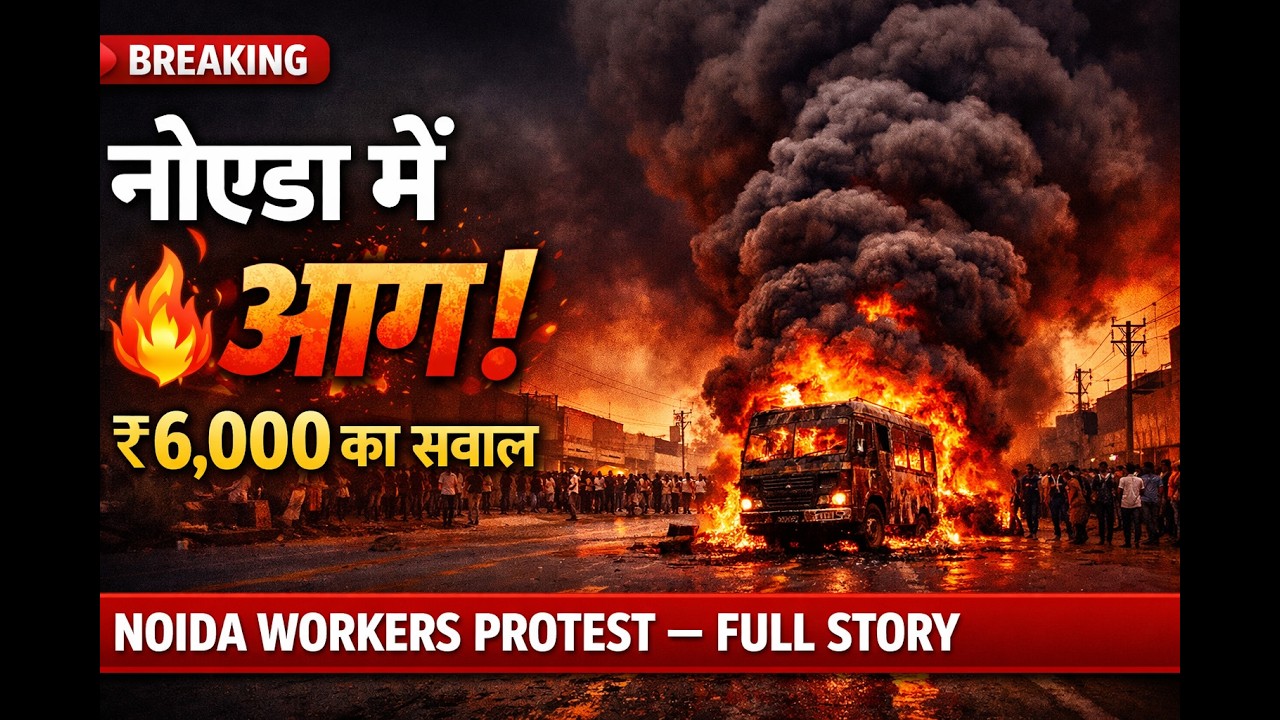नोएडा में आग! ₹6000 के लिए हज़ारों मज़दूर सड़क पर &mdash; पूरी सच्चाई || Noida Workers Protest