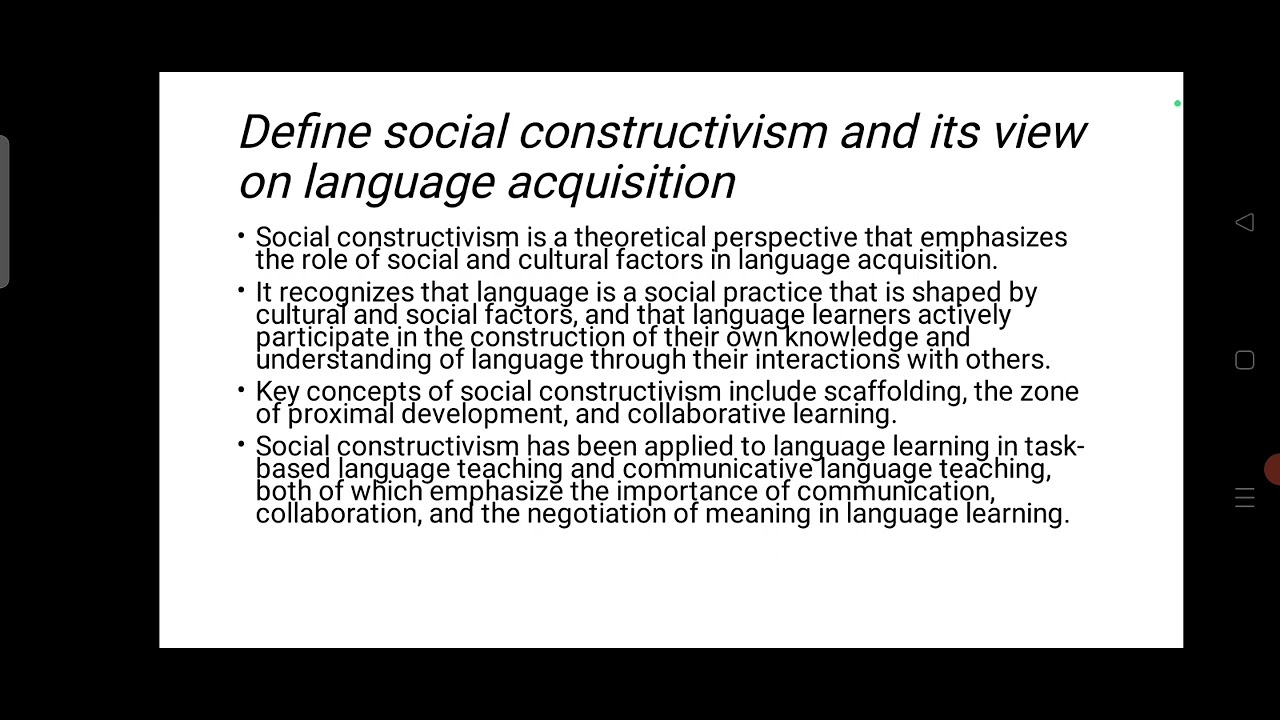 TEFL: Behaviorism, Innatism, and Social Constructivism Theories in Second Language Acquisition