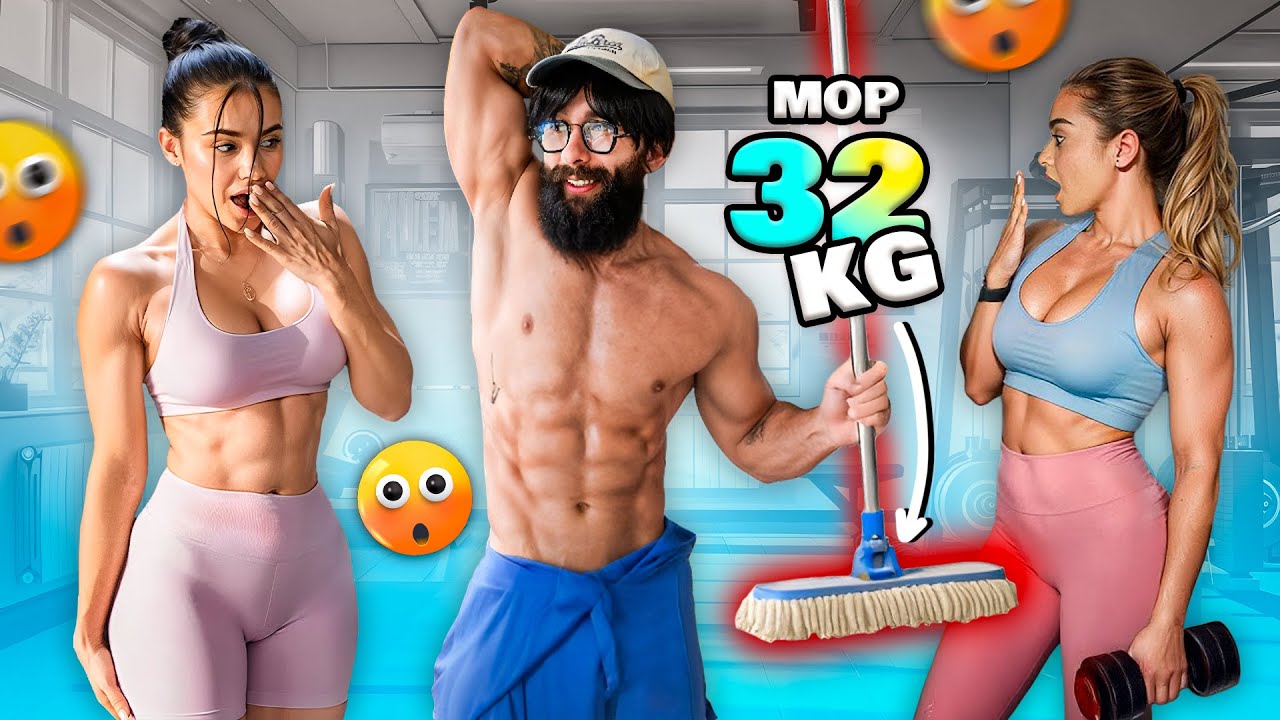 ELITE Powerlifter ANATOLY Use 32kg Mop in a GYM Pretended to be a CLEANER #1