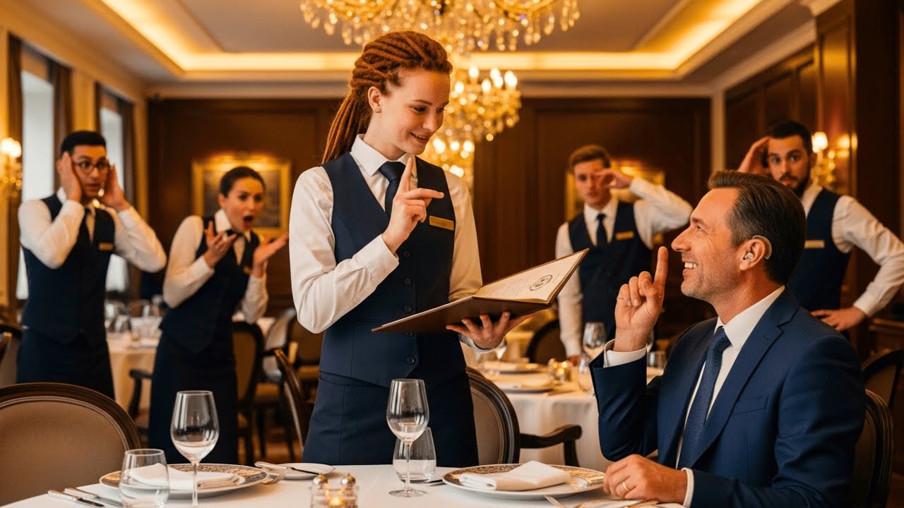 Ospătărița explică meniul unui client surd în semne—fără să știe că e patronul restaurantului