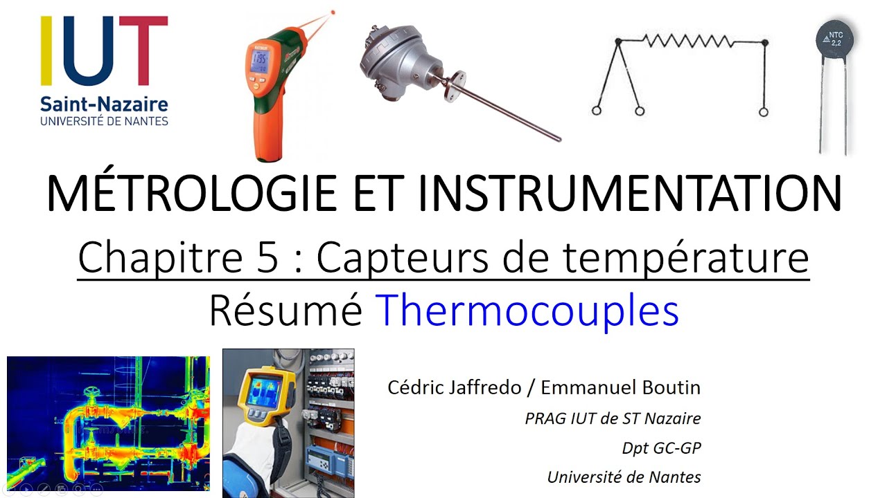 Cours - Les capteurs de température - Thermocouples