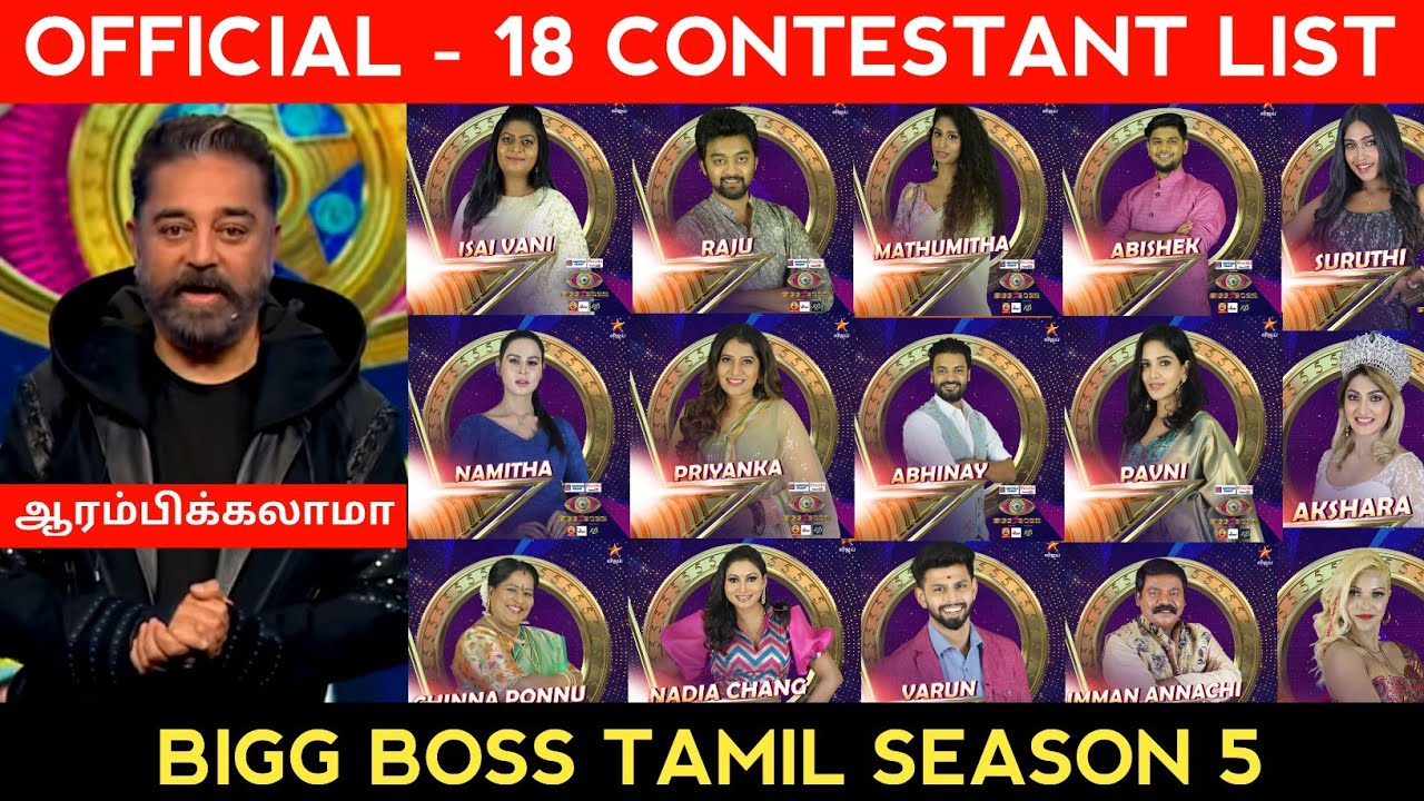CONFIRMED - Contestant list | Bigg boss tamil season 5 | contestant Name  & Full list| BB5 Tamil