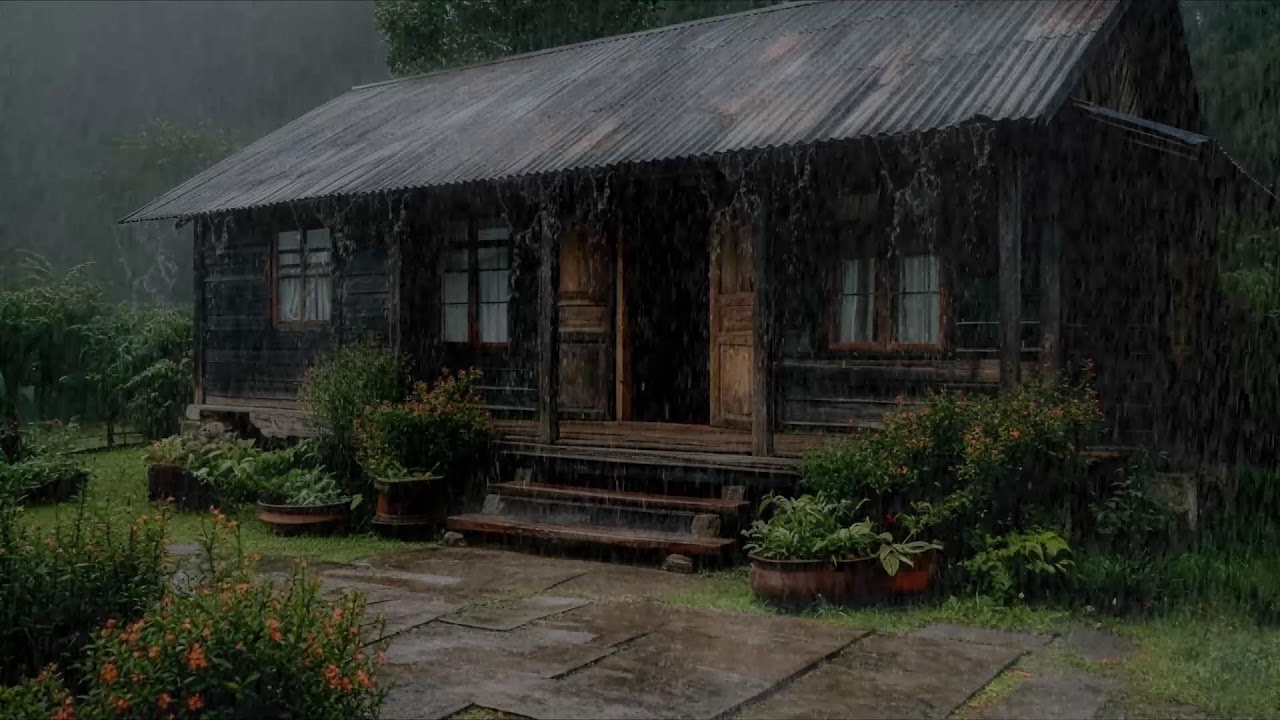 Rainfall ambience reducing stress patterns and calming restless overthinking mind