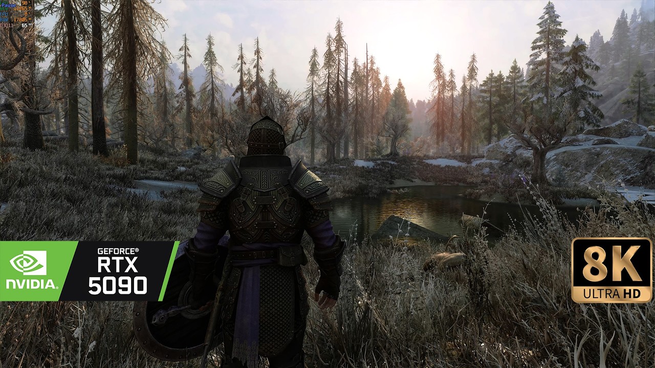 [8K60] Skyrim Ultra Modded graphics 3100+Mods in 2025 RTX5090- Ro Modlist with Raytracing