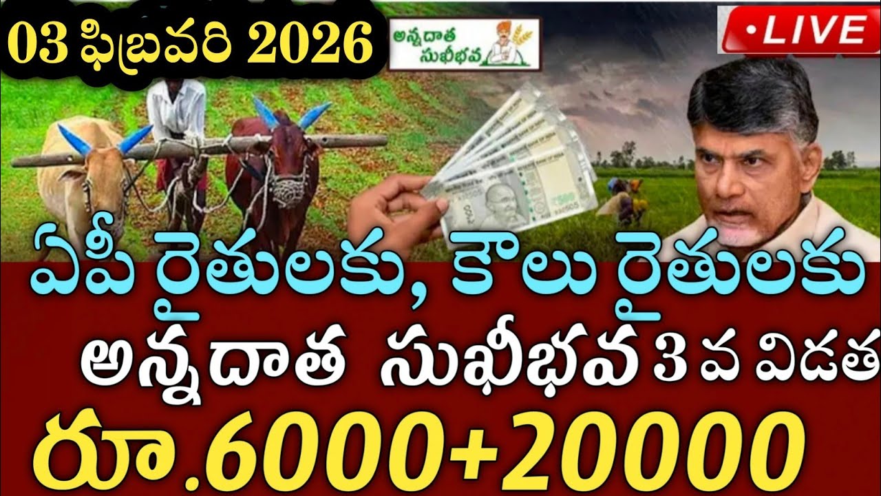 ఏపీ రైతులకు అన్నదాత సుఖీభవ 3 వ విడత ₹6000+2000 వీరికి మాత్రమే లిస్ట్ విడుదల|annadata sukibhava 