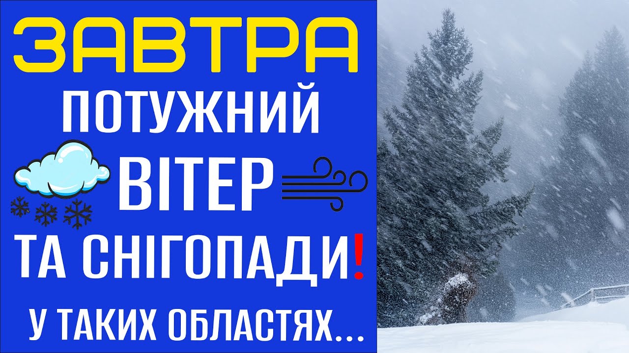 🥶ПОТУЖНИЙ ВІТЕР ТА СНІГОПАДИ?! - Прогноз погоди на 24 Січня