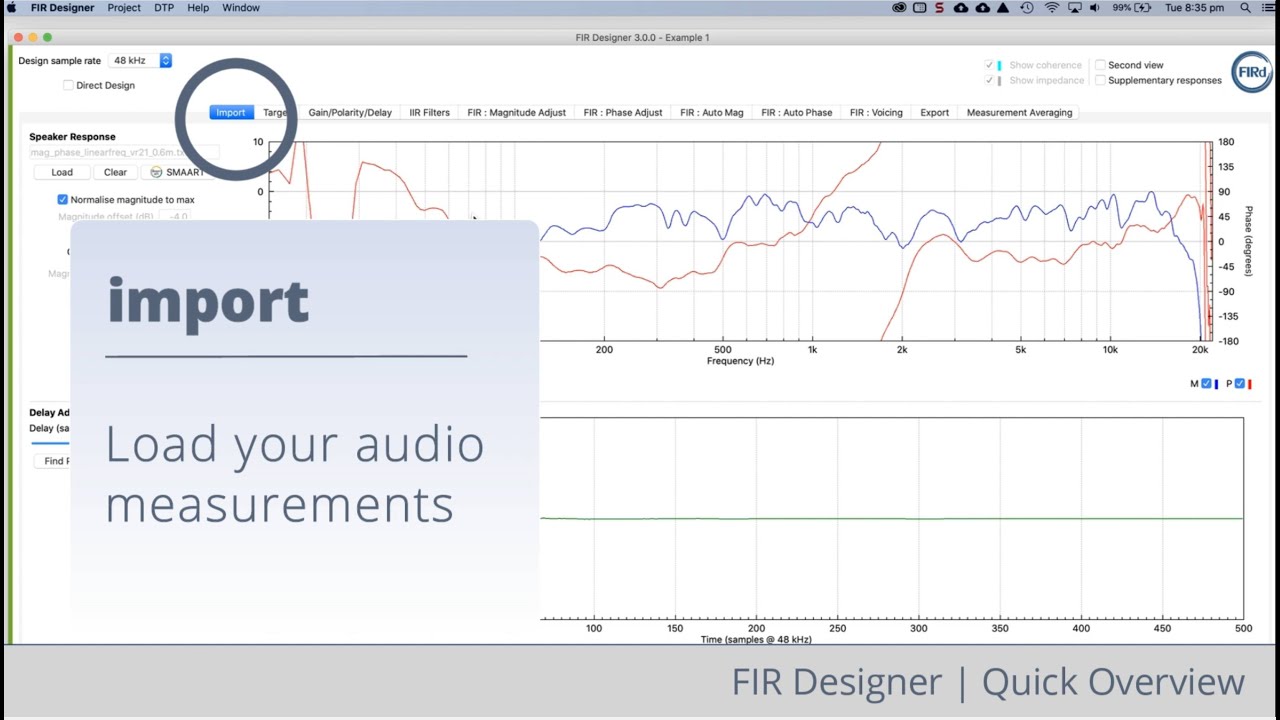 DSP filter-design software for loudspeakers & DSP audio devices | 30 Second FIR DESIGNER overview