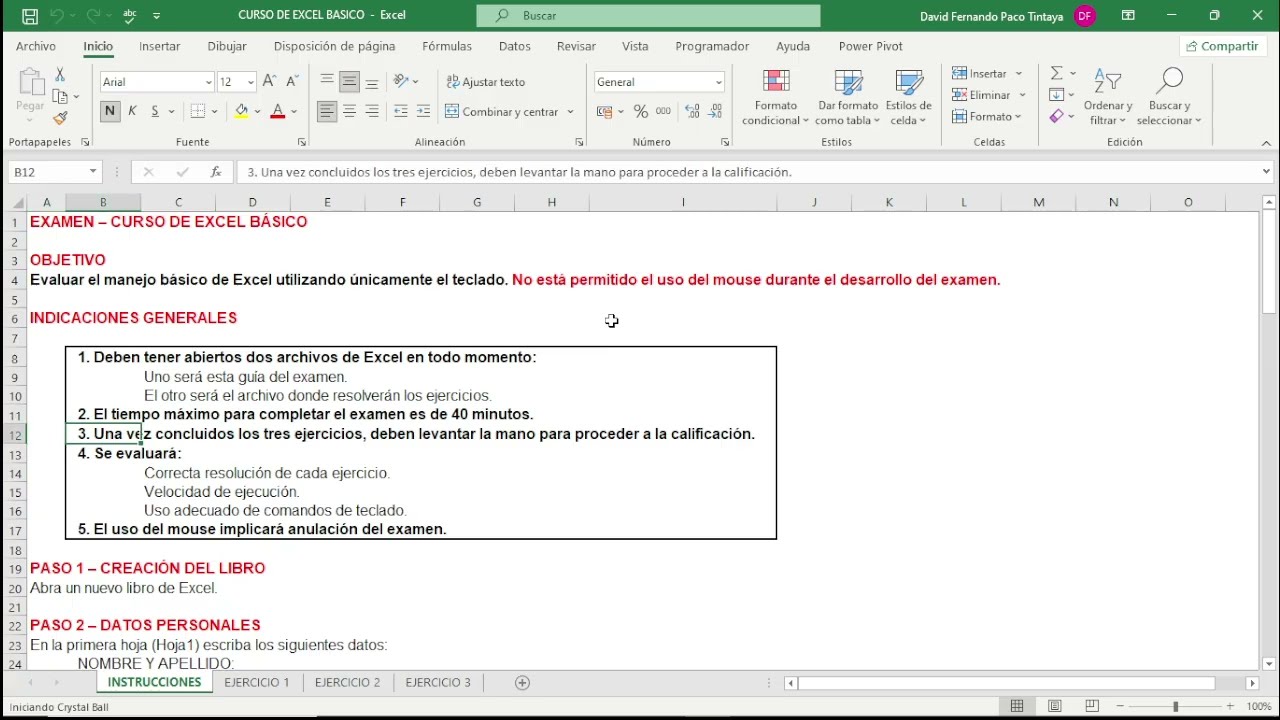 CLASE FINAL - CURSO DE EXCEL BASICO (SIN MOUSE)
