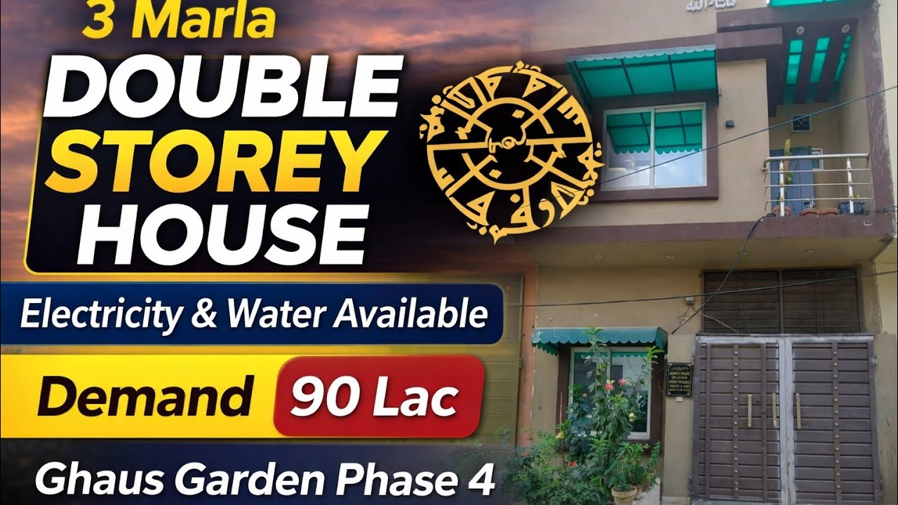 3 Marla Double Storey House for Sale | Ghaus Garden Phase 4 | 3 Bedrooms & 4 Washrooms