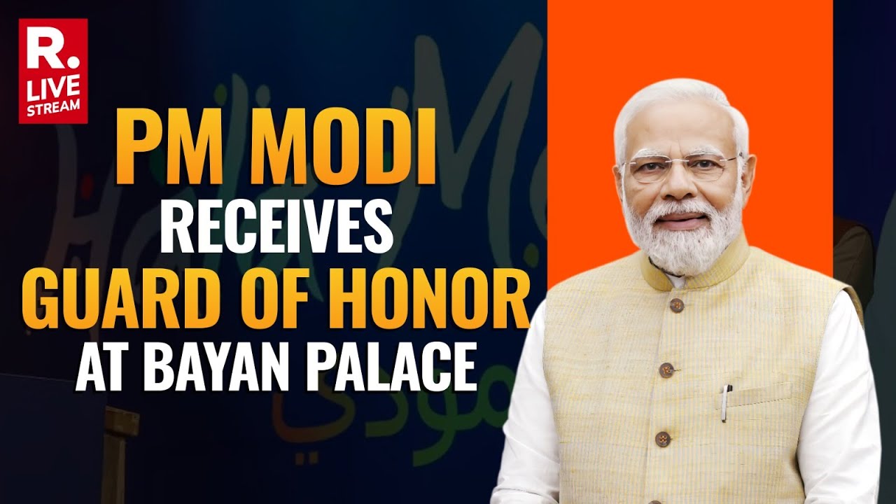 PM Narendra Modi Accorded With Ceremonial Guard of Honour At Bayan Palace, Kuwait
