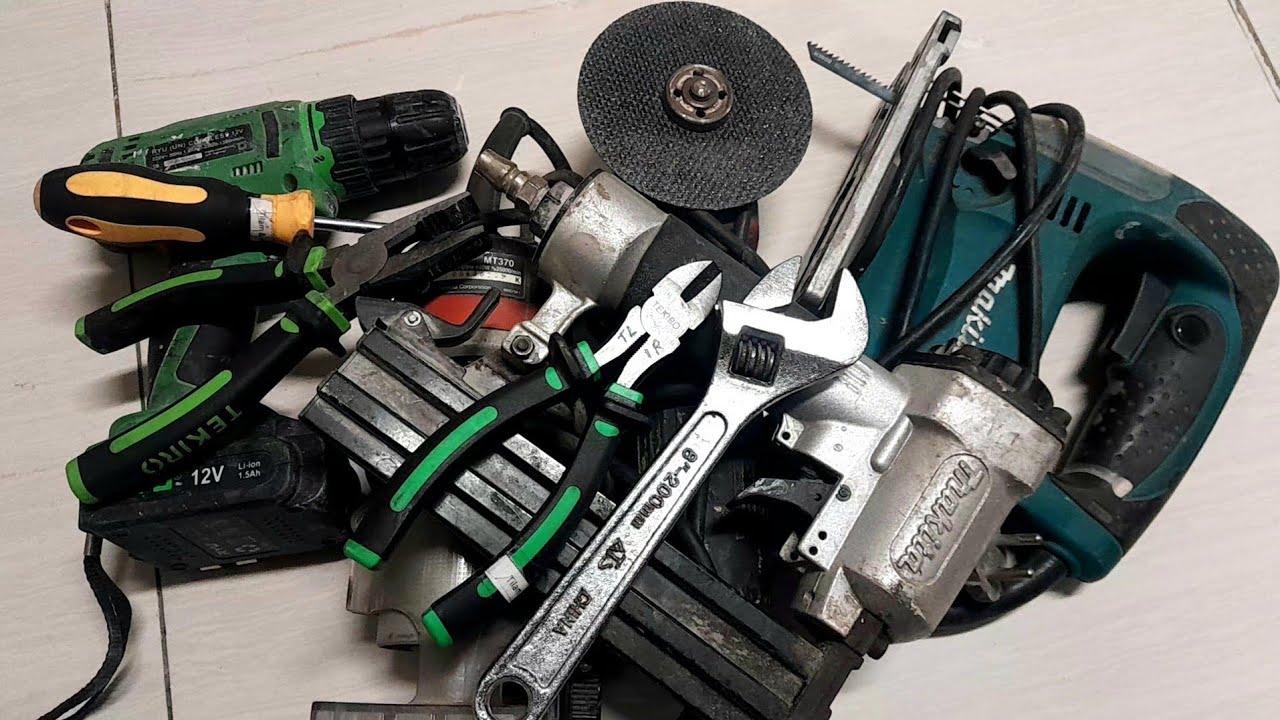 Engineering Building Tools, Jigsaw, Drill, Hammer, Pliers, Wrench, Screwdriver | ASMR Tools