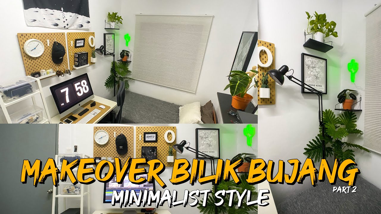 Makeover Bilik Bujang Style Minimalist | Room Tour 2020