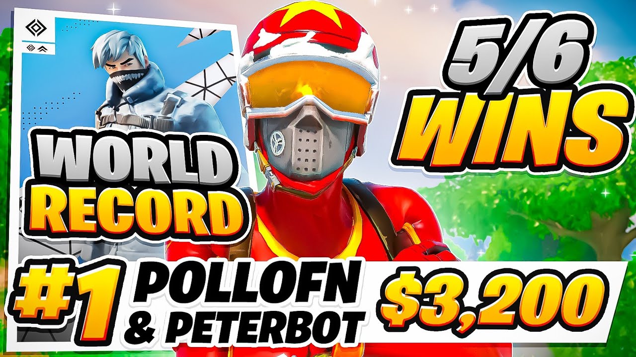 1-е место в финале Duo Cash Cup, $3200 (5/6 побед) — мировой рекорд 🏆 с @PeterbotFN | Pollo
