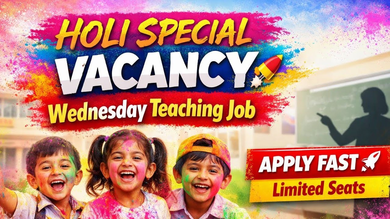 Wednesday school Job✍️Latest School Job In Delhi Ncr Today 🎉Happy Holi🫟