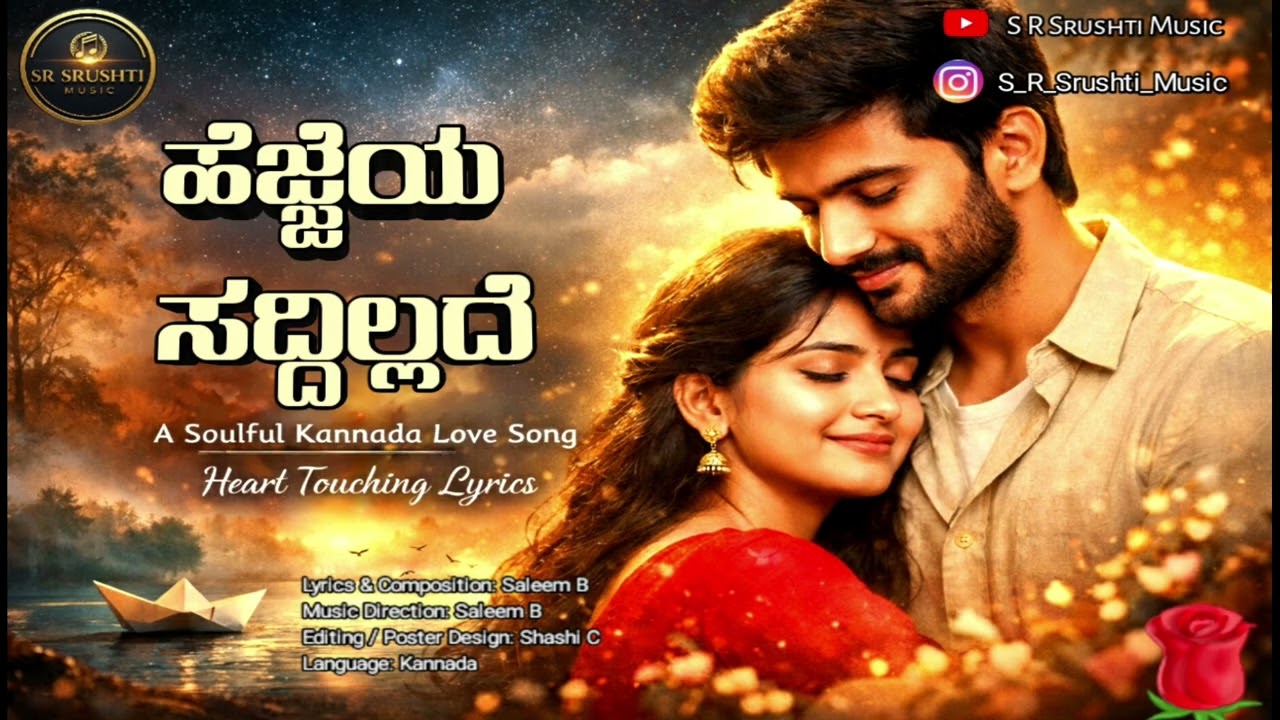 ಹೆಜ್ಜೆಯ ಸದ್ದಿಲ್ಲದೆ | Heart Touching Kannada Love Lyrical Video | New Kannada Melody Song 2026