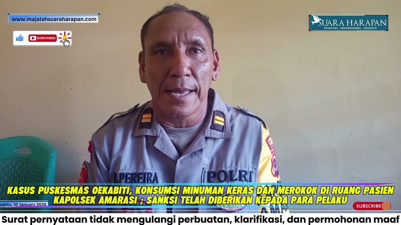 Kasus Miras dan Rokok di Puskesmas Oekabiti |  Kapolsek Amarasi; Sanksi telah Diberikan ke Pelaku