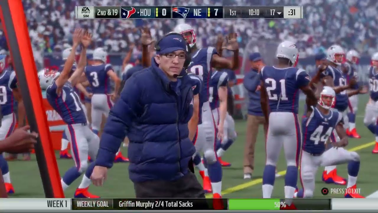 Houston Texans vs New England Patriots. Madden 19 in 2026