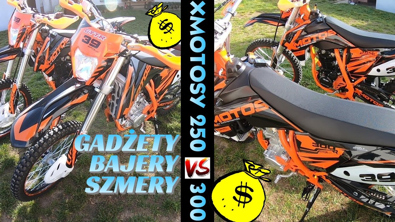 Side by side Xmotos ASIX XB39 250 vs 300 PORÓWNANIE chińskich crossów 😉 GRUBE SZPRYCHY i inny SILNIK